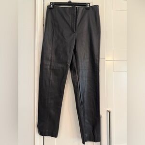 Ann Taylor Petite Black Faux Leather Pants | Size 8P
